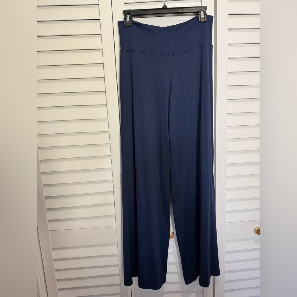 A’NUE MIAMI Wide Leg Palazzo Pants in Navy Blue